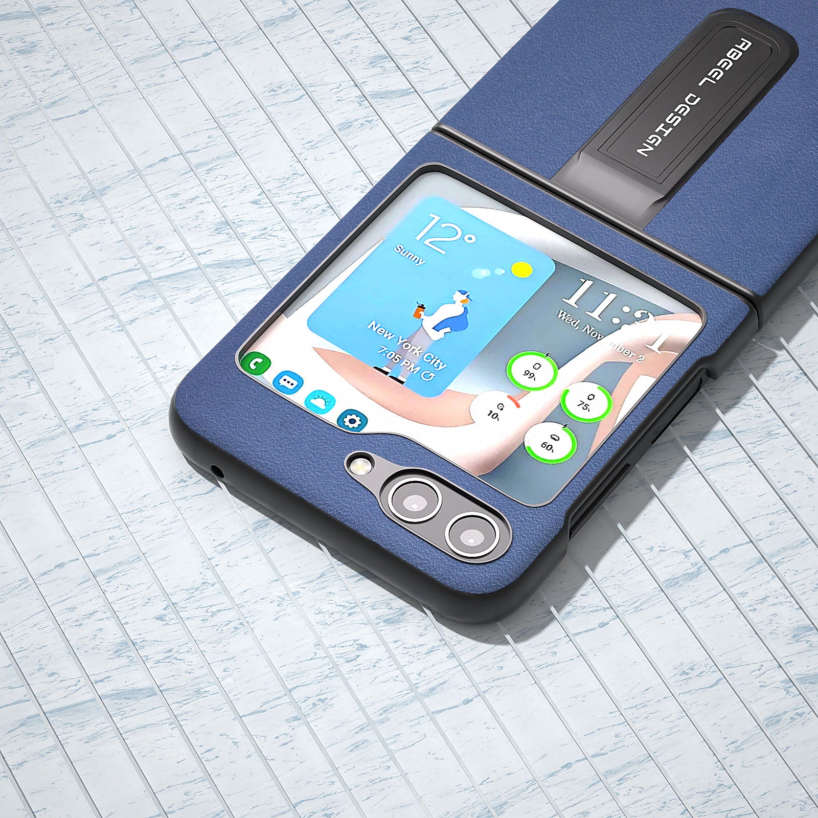 ABEEL For Samsung Galaxy Z Flip5 5G Kickstand Nappa Texture Case Originální kryt na PC z hovězí kůže ABEEL For Samsung Galaxy Z Flip5 5G Kickstand Nappa Texture Case Originální kryt na PC z hovězí kůže